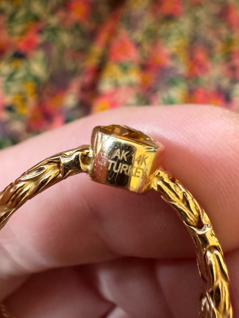 Gold Braided 14k Byzantine Band Ring with Yellow Citrine Oval Stone Size 8 - Picture 2 of 5